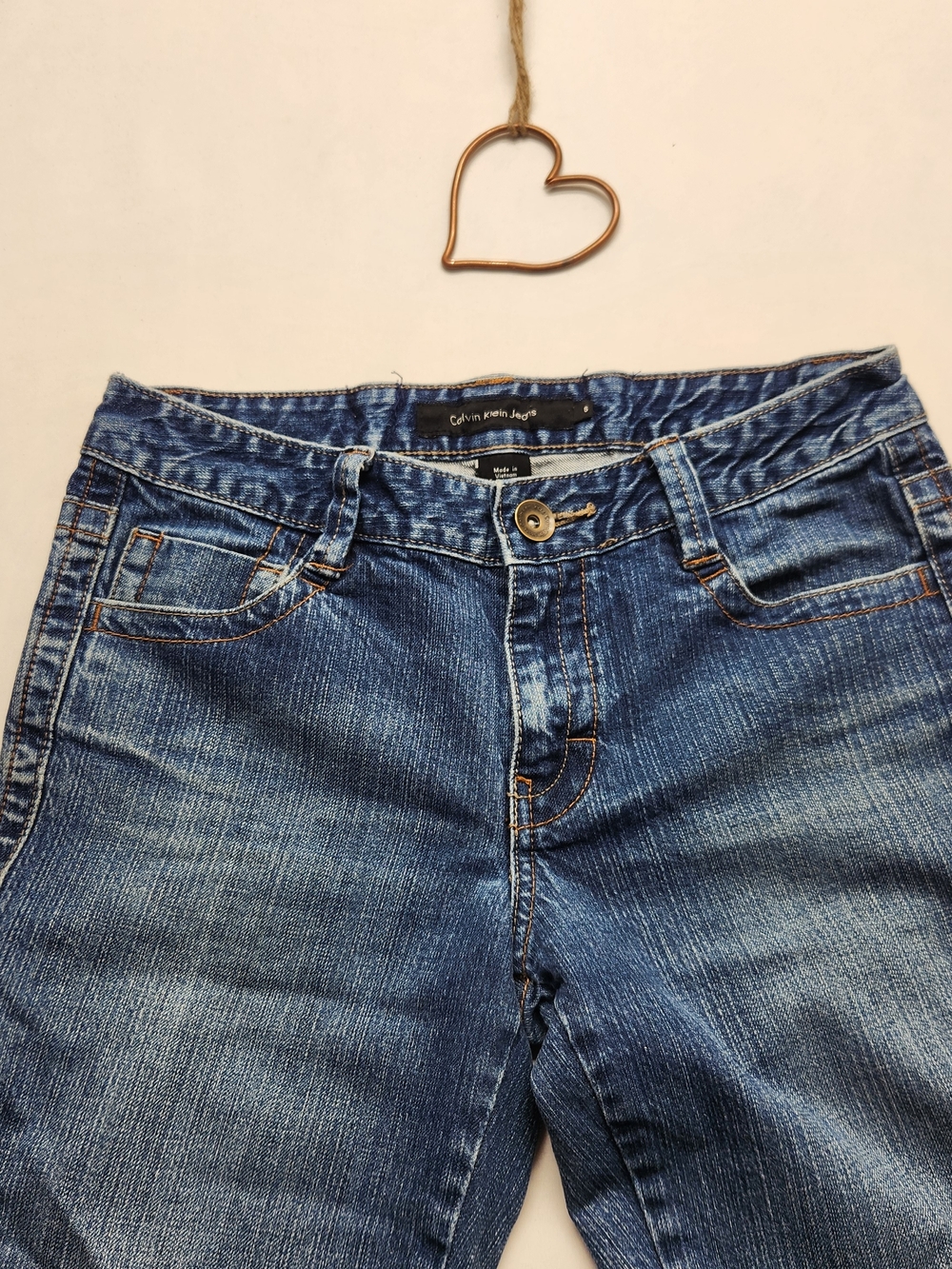 ⭐️Calvin Klein Jeans Low Rise Bootcut Medium Wash Denim Pants Size 6 Y2K